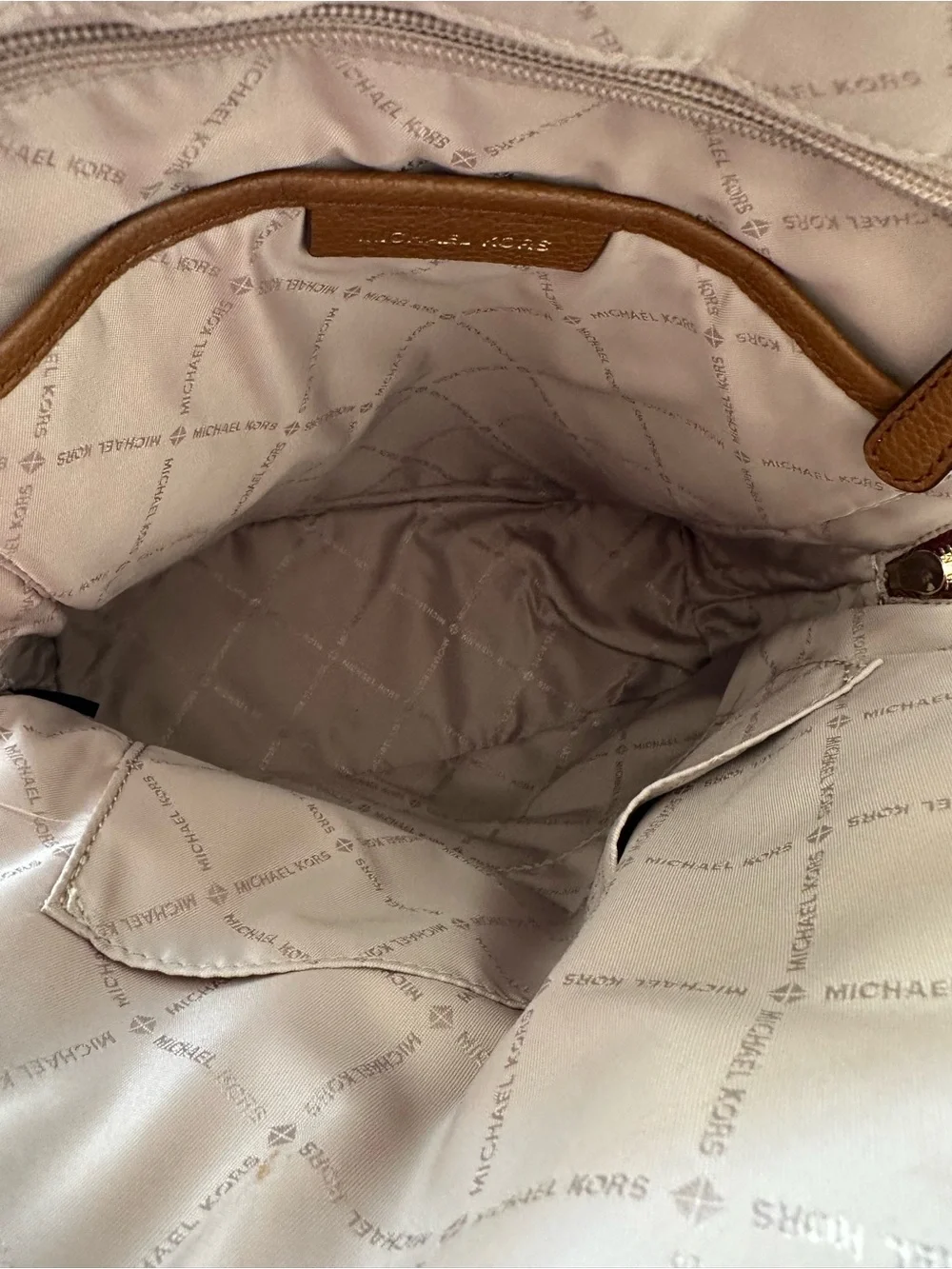 Michael Kors Adele Brown Pebbled Leather Backpack Gold Hardware - Picture 10 of 16